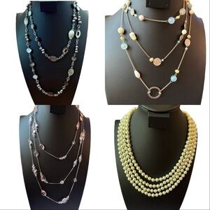 Four Costume Necklaces 45-90”